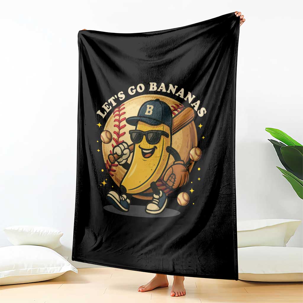 Funny Banana Baseball Throw Blanket Sports Humor Banana Baseball TS12 Print Your Wear