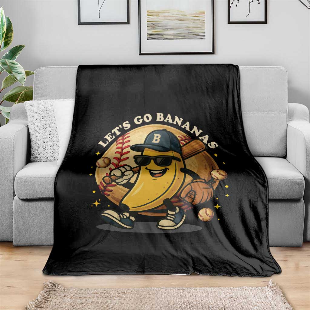 Funny Banana Baseball Throw Blanket Sports Humor Banana Baseball TS12 Print Your Wear