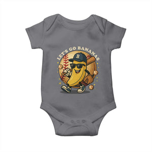 Funny Banana Baseball Baby Onesie Sports Humor Banana Baseball TS12 Charcoal Print Your Wear