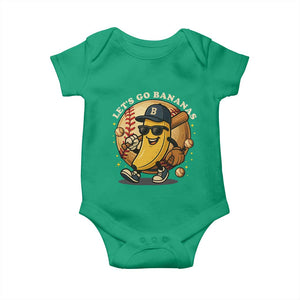 Funny Banana Baseball Baby Onesie Sports Humor Banana Baseball TS12 Irish Green Print Your Wear