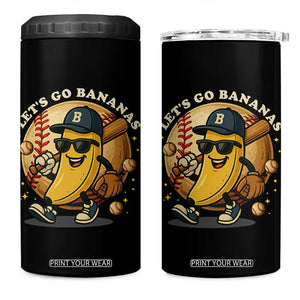 Funny Banana Baseball 4 in 1 Can Cooler Tumbler Sports Humor Banana Baseball TS12 One Size: 16 oz Black Print Your Wear