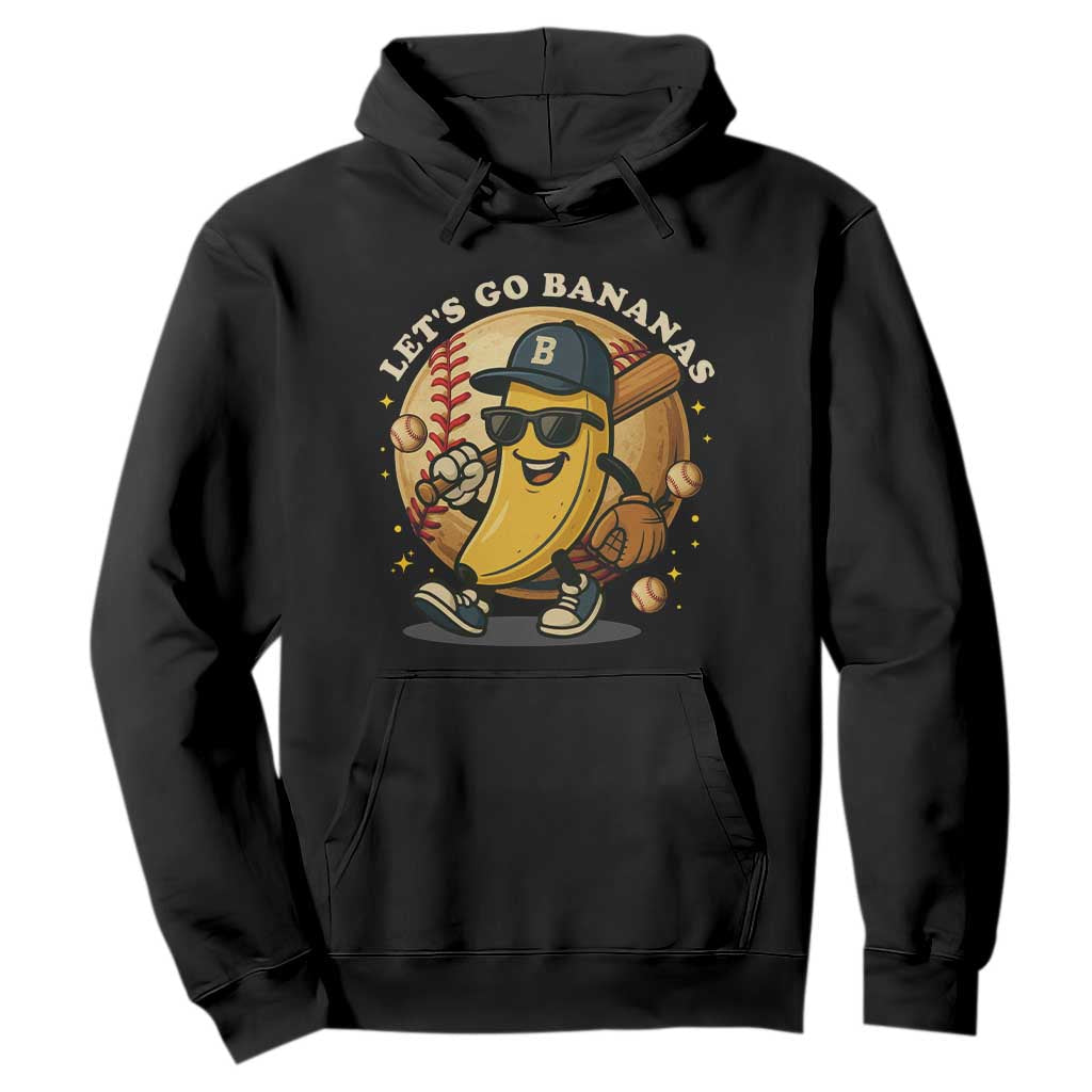 Funny Banana Baseball Hoodie Sports Humor Banana Baseball TS12 Black Print Your Wear