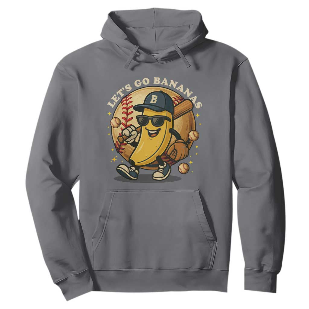 Funny Banana Baseball Hoodie Sports Humor Banana Baseball TS12 Charcoal Print Your Wear