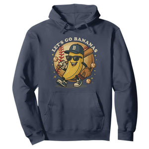 Funny Banana Baseball Hoodie Sports Humor Banana Baseball TS12 Navy Print Your Wear