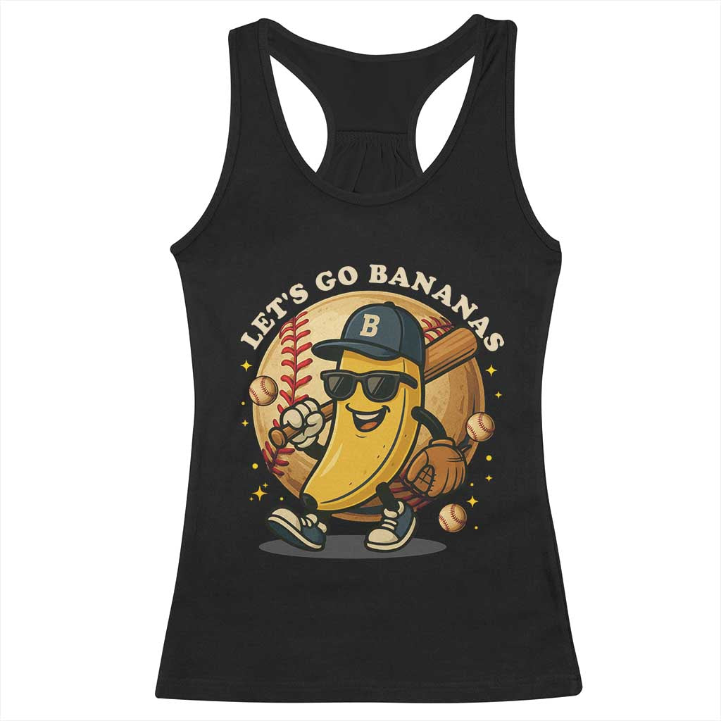 Funny Banana Baseball Racerback Tank Top Sports Humor Banana Baseball TS12 Black Print Your Wear