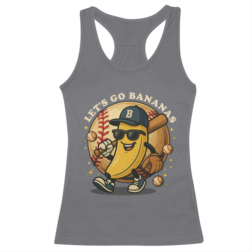 Funny Banana Baseball Racerback Tank Top Sports Humor Banana Baseball TS12 Charcoal Print Your Wear