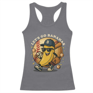 Funny Banana Baseball Racerback Tank Top Sports Humor Banana Baseball TS12 Charcoal Print Your Wear