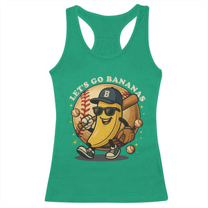 Funny Banana Baseball Racerback Tank Top Sports Humor Banana Baseball TS12 Irish Green Print Your Wear