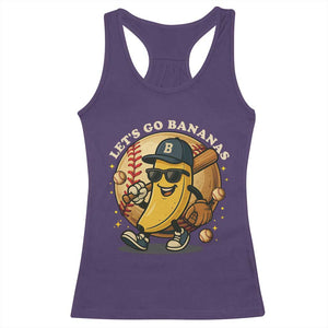 Funny Banana Baseball Racerback Tank Top Sports Humor Banana Baseball TS12 Purple Print Your Wear