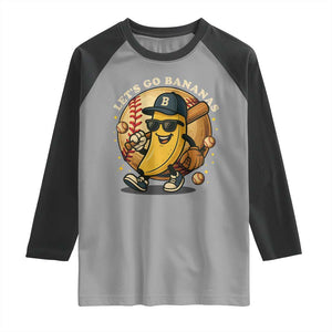 Funny Banana Baseball Raglan Shirt Sports Humor Banana Baseball TS12 Sport Gray Black Print Your Wear