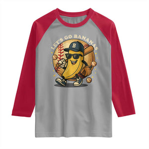 Funny Banana Baseball Raglan Shirt Sports Humor Banana Baseball TS12 Sport Gray Red Print Your Wear