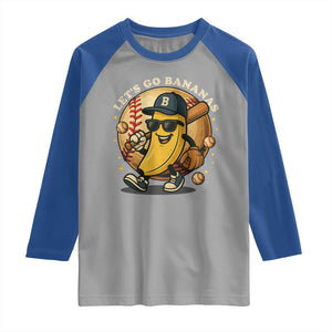 Funny Banana Baseball Raglan Shirt Sports Humor Banana Baseball TS12 Sport Gray Royal Print Your Wear
