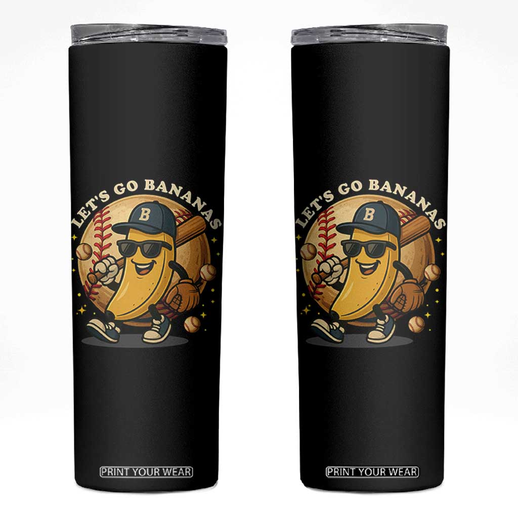 Funny Banana Baseball Skinny Tumbler Sports Humor Banana Baseball TS12 Black Print Your Wear