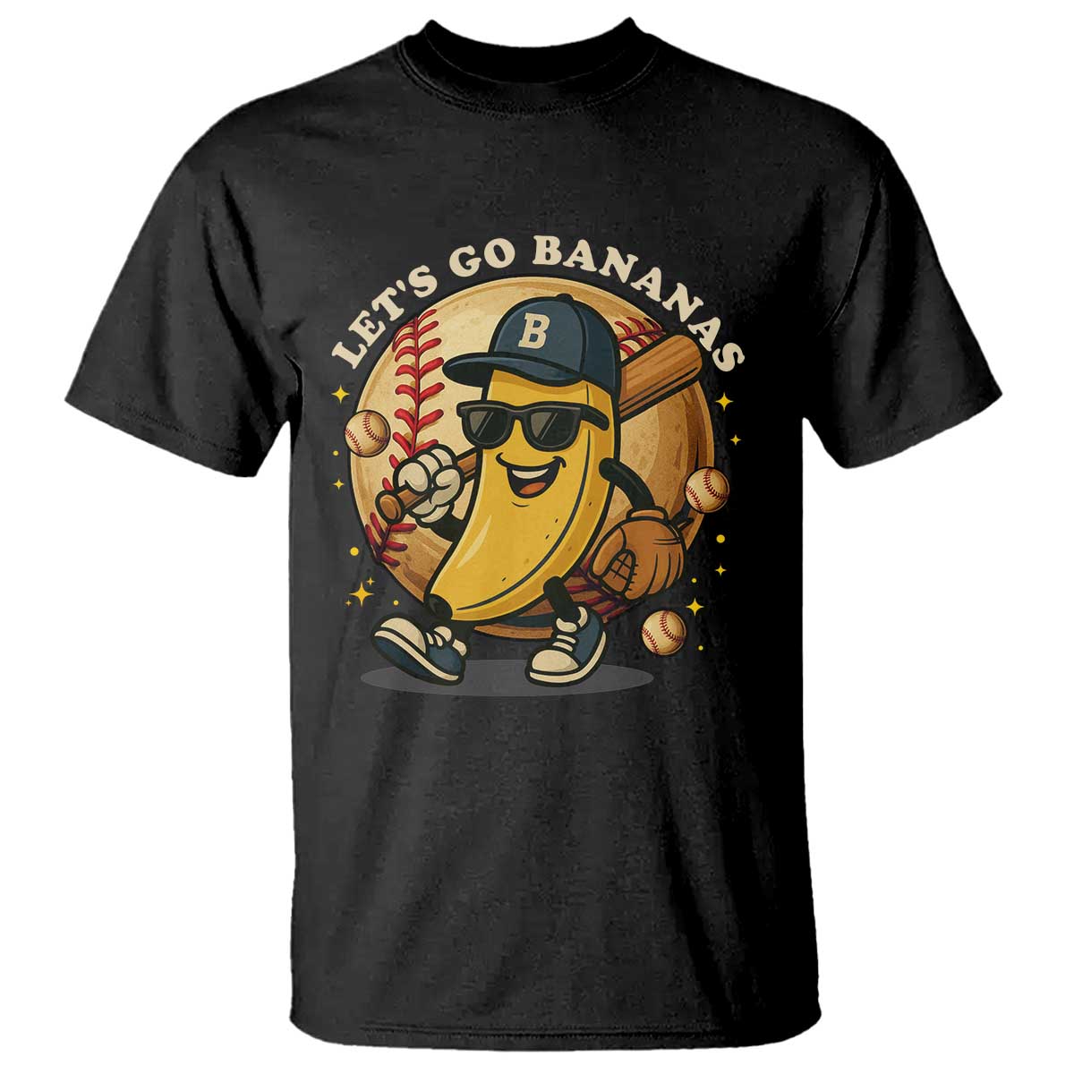Funny Banana Baseball T Shirt Sports Humor Banana Baseball TS12 Black Print Your Wear
