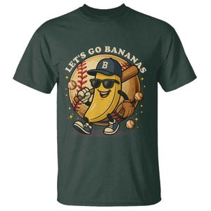 Funny Banana Baseball T Shirt Sports Humor Banana Baseball TS12 Dark Forest Green Print Your Wear