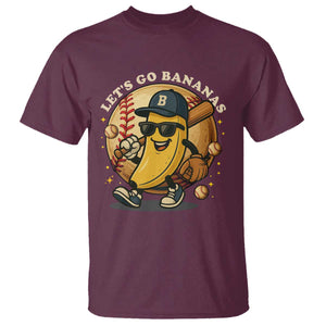 Funny Banana Baseball T Shirt Sports Humor Banana Baseball TS12 Maroon Print Your Wear