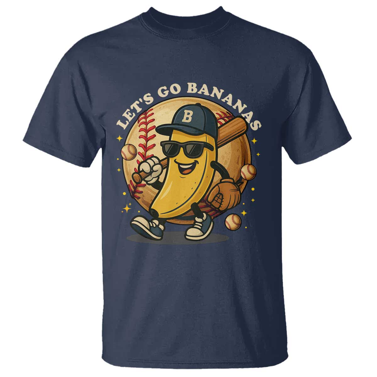 Funny Banana Baseball T Shirt Sports Humor Banana Baseball TS12 Navy Print Your Wear