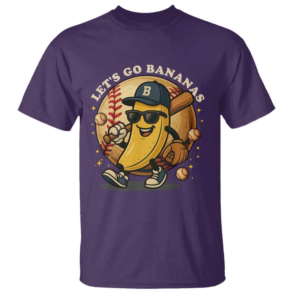 Funny Banana Baseball T Shirt Sports Humor Banana Baseball TS12 Purple Print Your Wear