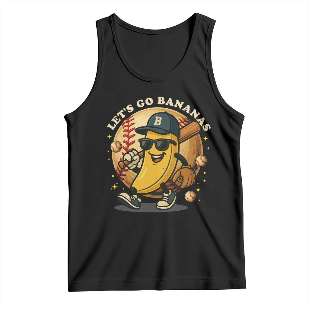 Funny Banana Baseball Tank Top Sports Humor Banana Baseball TS12 Black Print Your Wear
