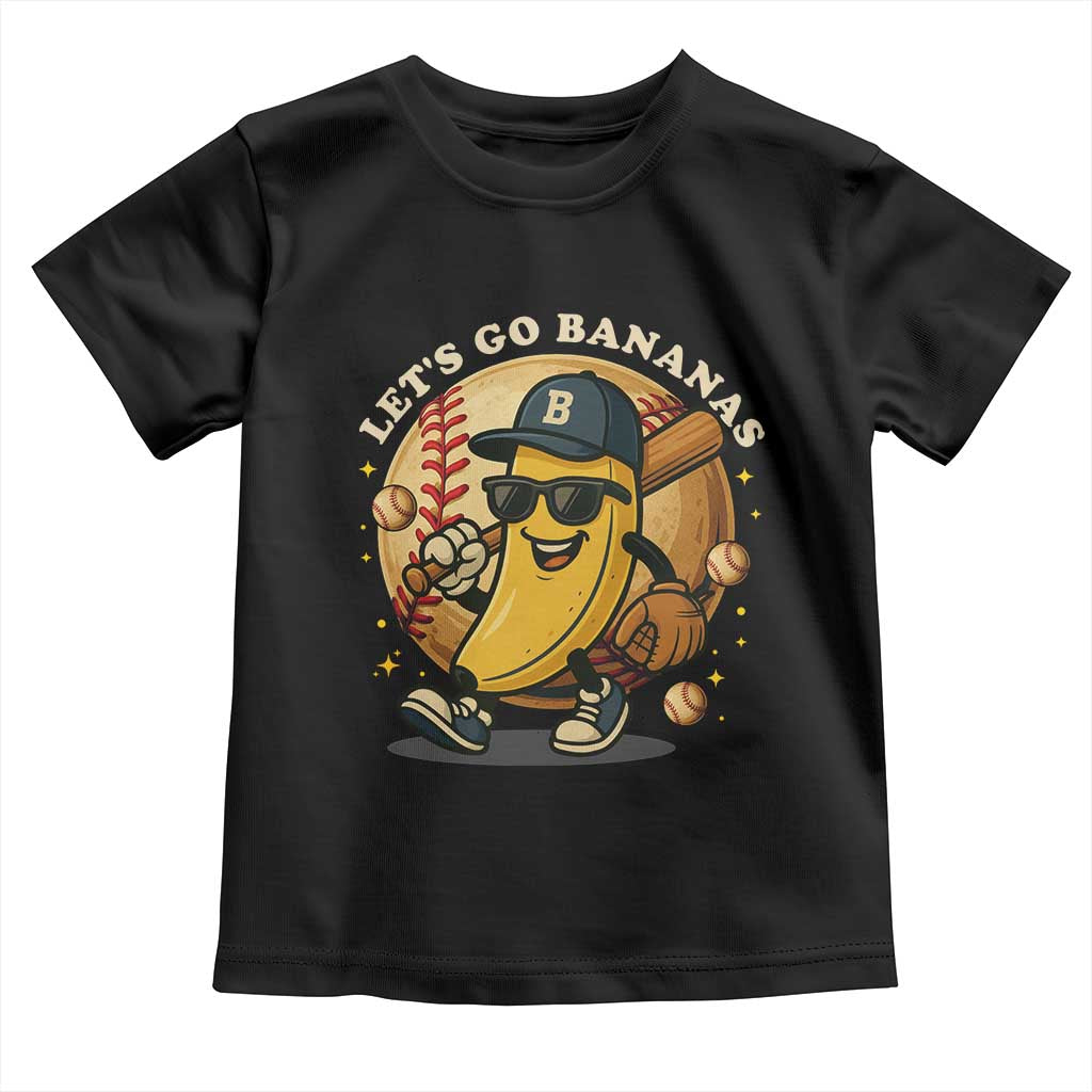 Funny Banana Baseball Toddler T Shirt Sports Humor Banana Baseball TS12 Black Print Your Wear