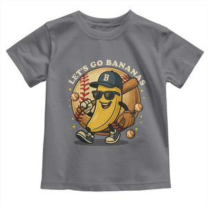 Funny Banana Baseball Toddler T Shirt Sports Humor Banana Baseball TS12 Charcoal Print Your Wear