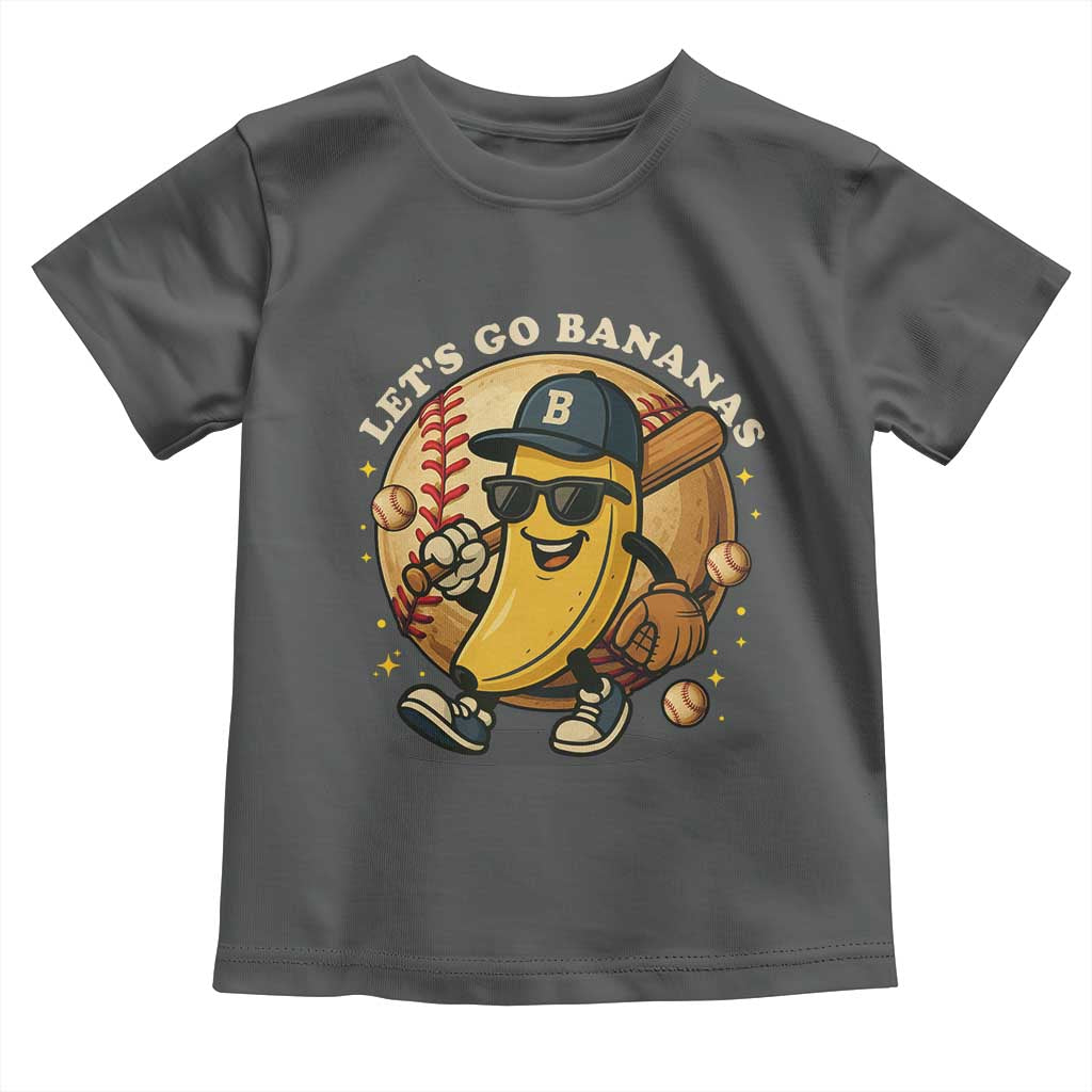 Funny Banana Baseball Toddler T Shirt Sports Humor Banana Baseball TS12 Dark Heather Print Your Wear