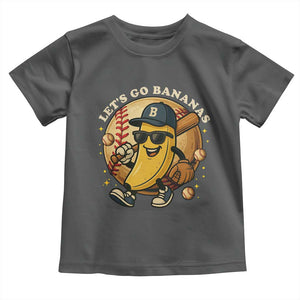 Funny Banana Baseball Toddler T Shirt Sports Humor Banana Baseball TS12 Dark Heather Print Your Wear