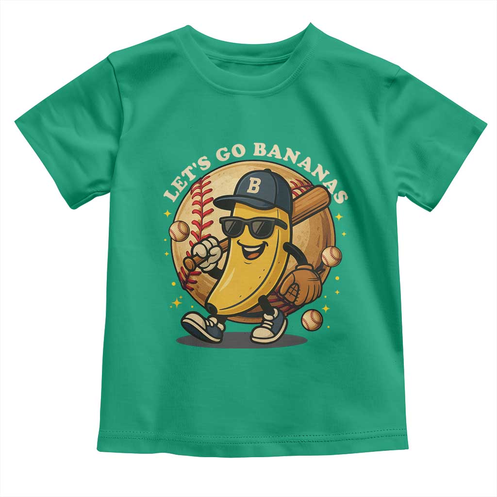 Funny Banana Baseball Toddler T Shirt Sports Humor Banana Baseball TS12 Irish Green Print Your Wear