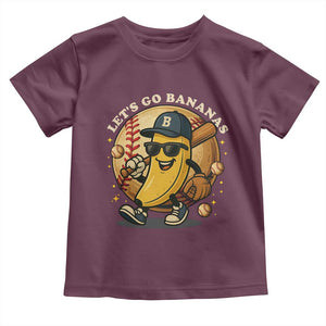 Funny Banana Baseball Toddler T Shirt Sports Humor Banana Baseball TS12 Maroon Print Your Wear