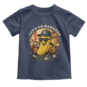 Funny Banana Baseball Toddler T Shirt Sports Humor Banana Baseball TS12 Navy Print Your Wear