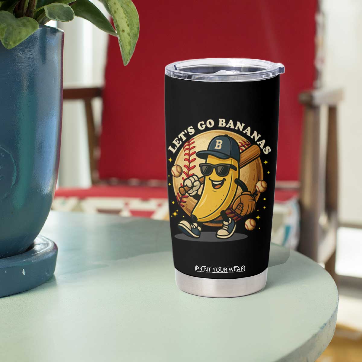 Funny Banana Baseball Tumbler Cup Sports Humor Banana Baseball TS12 Print Your Wear