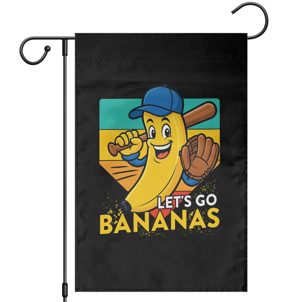 Lets Go Bananas Garden Flag Funny Banana Baseball Fruit Sports Gift TS12 Black Print Your Wear