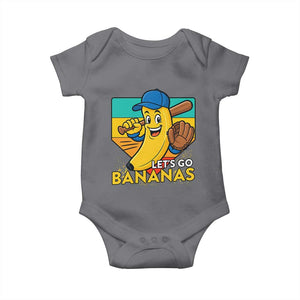 Lets Go Bananas Baby Onesie Funny Banana Baseball Fruit Sports Gift TS12 Charcoal Print Your Wear