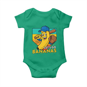 Lets Go Bananas Baby Onesie Funny Banana Baseball Fruit Sports Gift TS12 Irish Green Print Your Wear