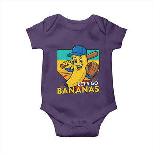 Lets Go Bananas Baby Onesie Funny Banana Baseball Fruit Sports Gift TS12 Purple Print Your Wear