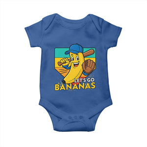 Lets Go Bananas Baby Onesie Funny Banana Baseball Fruit Sports Gift TS12 Royal Blue Print Your Wear