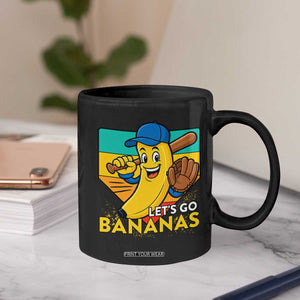 Lets Go Bananas Coffee Mug Funny Banana Baseball Fruit Sports Gift TS12 Print Your Wear