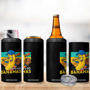 Lets Go Bananas 4 in 1 Can Cooler Tumbler Funny Banana Baseball Fruit Sports Gift TS12 Print Your Wear