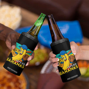Lets Go Bananas 4 in 1 Can Cooler Tumbler Funny Banana Baseball Fruit Sports Gift TS12 Print Your Wear