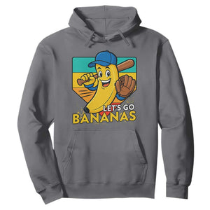 Lets Go Bananas Hoodie Funny Banana Baseball Fruit Sports Gift TS12 Charcoal Print Your Wear