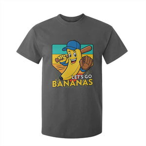 Lets Go Bananas T Shirt For Kid Funny Banana Baseball Fruit Sports Gift TS12 Dark Heather Print Your Wear