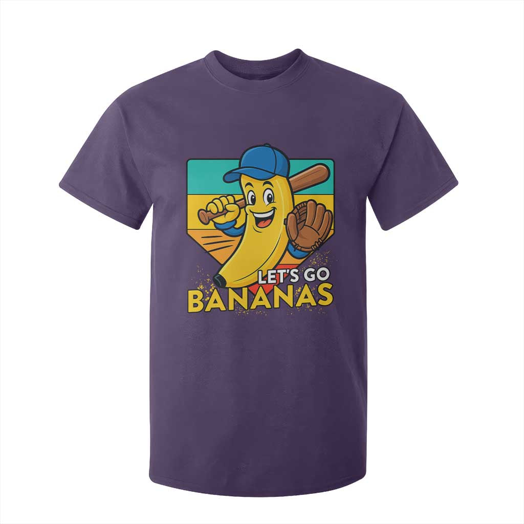 Lets Go Bananas T Shirt For Kid Funny Banana Baseball Fruit Sports Gift TS12 Purple Print Your Wear