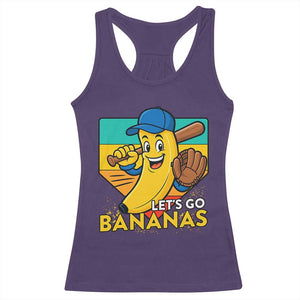 Lets Go Bananas Racerback Tank Top Funny Banana Baseball Fruit Sports Gift TS12 Purple Print Your Wear