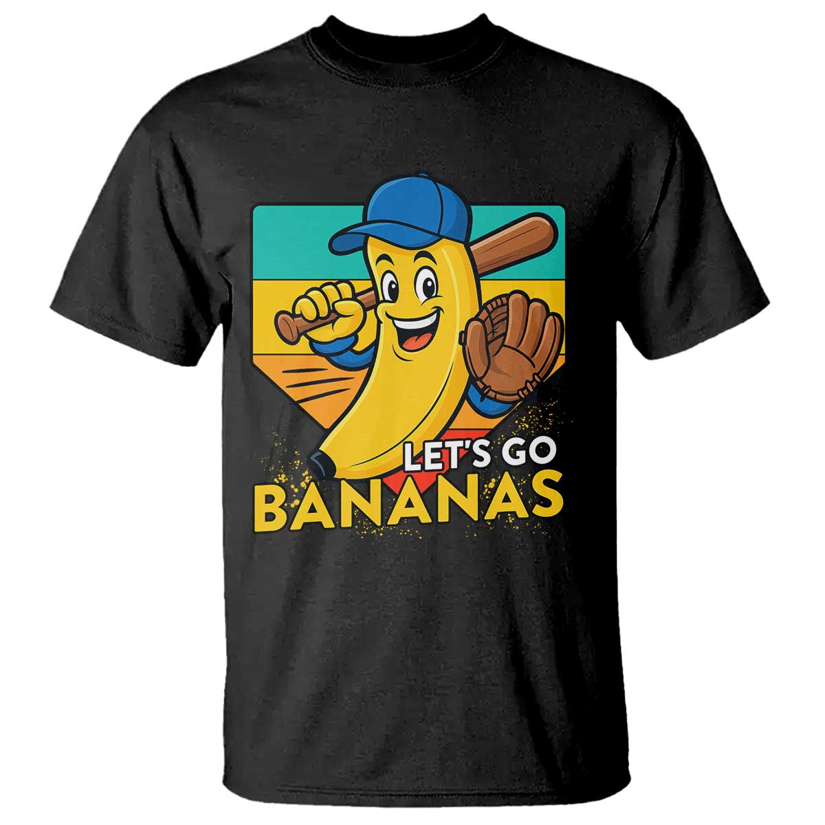Lets Go Bananas T Shirt Funny Banana Baseball Fruit Sports Gift TS12 Black Print Your Wear