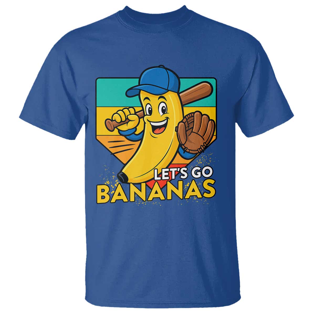 Lets Go Bananas T Shirt Funny Banana Baseball Fruit Sports Gift TS12 Royal Blue Print Your Wear