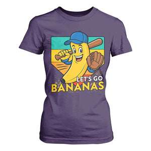 Lets Go Bananas T Shirt For Women Funny Banana Baseball Fruit Sports Gift TS12 Purple Print Your Wear
