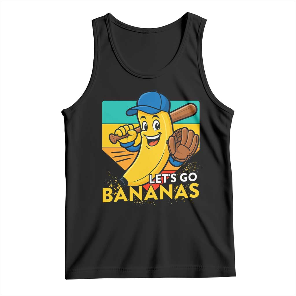 Lets Go Bananas Tank Top Funny Banana Baseball Fruit Sports Gift TS12 Black Print Your Wear