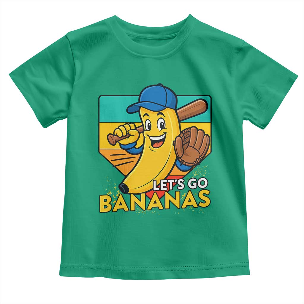 Lets Go Bananas Toddler T Shirt Funny Banana Baseball Fruit Sports Gift TS12 Irish Green Print Your Wear