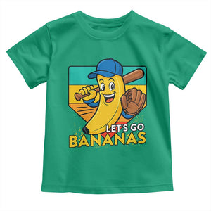Lets Go Bananas Toddler T Shirt Funny Banana Baseball Fruit Sports Gift TS12 Irish Green Print Your Wear