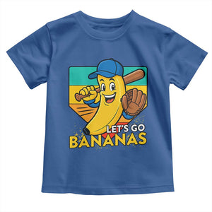 Lets Go Bananas Toddler T Shirt Funny Banana Baseball Fruit Sports Gift TS12 Royal Blue Print Your Wear